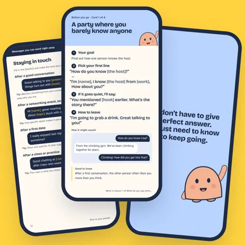 Three cards from Ehm in your pocket on a phone.